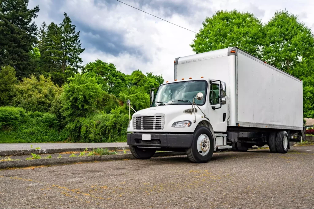 Box truck parked along suburban road representing flexible delivery capacity